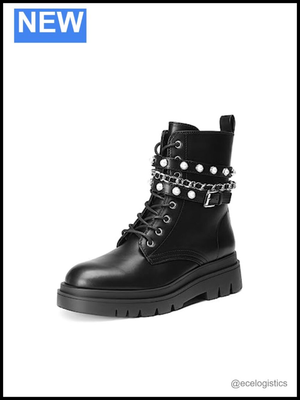 Women's Combat Boots Lace Up Ankle Booties Chunky Platform Lug Sole